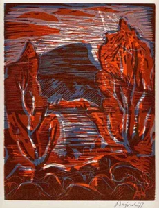 Archibald Bajorat - Herbstnacht - Original Handsigniert 1977 - Picture 1 of 1