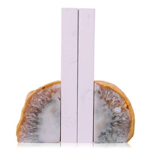 3 to 6 lb Agate Bookends Natural Agate Bookend Pair Geode Bookend Home Decor - Picture 1 of 5