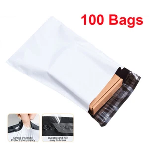 100 Poly Versandtaschen 7,5 Zoll x 10,5 Zoll Kunststoffumschläge selbstklebend wasserdicht Versandtaschen - Bild 1 von 4