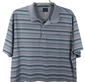 Camisa para hombre Greg Norman For Tasso Elba manga corta golf gris a rayas talla XXL - Imagen 1 de 7