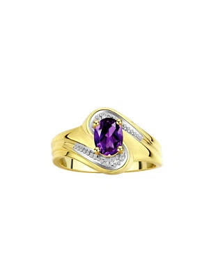 RYLOS Designer Swirl Style Ring Gold-Plated Silver Gemstone & Diamond Sizes 5-10 Foto 1 de 4