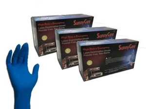 150 SUNNYCARE PLUS HOCHRISIKO LATEX MEDIZINISCHE UNTERSUCHUNGSHANDSCHUHE - 13 MIL - (LARGE) - Bild 1 von 6