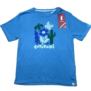 NWT Cotopaxi Day Hike Organic Cotton T-Shirt Unisex Kids Size XL Boys Girls Blue - Picture 1 of 8