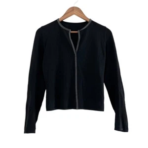 Vtg Gucci Tom Ford Spring 2000 Wool Leather Trim V-neck Blouse SS00 Archive - Picture 1 of 8