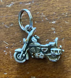 Vintage Sterling Silver Motorcycle Bike Chopper Charm Pendant - Picture 1 of 3