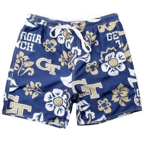 Men's Georgia Tech GT Swim Trunks Floral Swim Shorts Cover