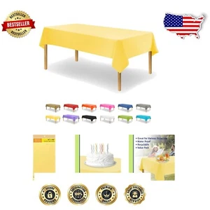 Yellow Disposable Tablecloth for Events & Weddings - 54 x 108 Inches - Picture 1 of 7