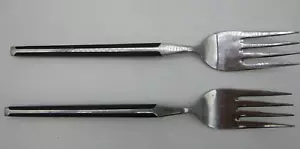 Vintage COSMOSS Stainless Japan Black Faux Wood Handle Salad Forks (2) - Picture 1 of 5