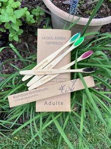 Natural Bamboo Toothbrush 100% Biodegradable (Single) Calming Hub - Picture 1 of 1