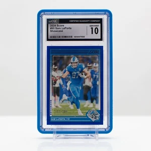 Football 2024 Sam LaPorta #95 Panini SCORE NFL Showcase Blue #/100 CGC 10 - Picture 1 of 4