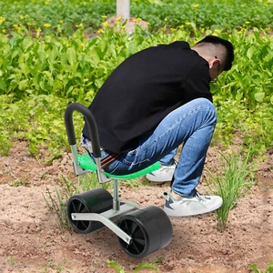 Height Adj. 360 Rotates Gardening Seats w/2 Rolling Wheels Stool Kneeling Pad - Picture 1 of 21