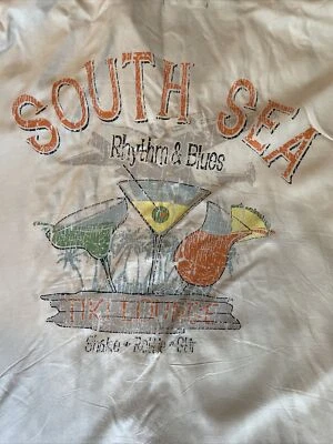 VTG South Sea Rhythm Blues Beach Button Shirt XL Cocktails Tropical Aloha Tiki - Image 1 of 4