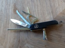 Vintage Tactical Hoffritz Victorinox Black Swiss Army Knife w/15 Tools + Xtra