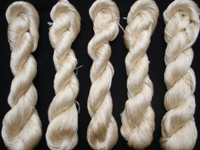 Lot of 20 Mini Skeins - 100% Mulberry Silk - 2 ply - 100 Yards - Natural Color - Image 1 of 2