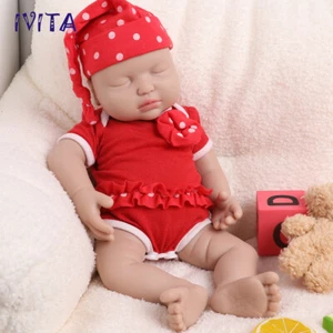 IVITA 15'' Reborn Baby Girl Infant Newborn Sleeping Vivid Silicone Doll Toy - Picture 1 of 12
