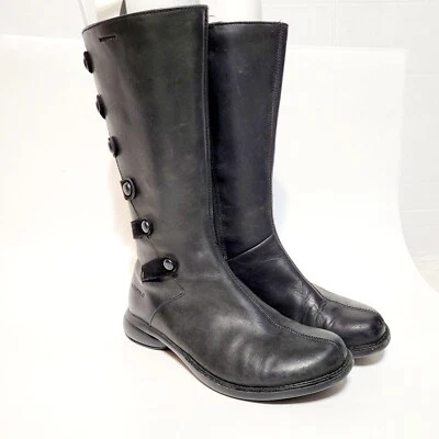  MERRELL Tetra Launch Waterproof Leather Zip Boots Moto Black Mid Calf Wms 5US - Image 1 of 4