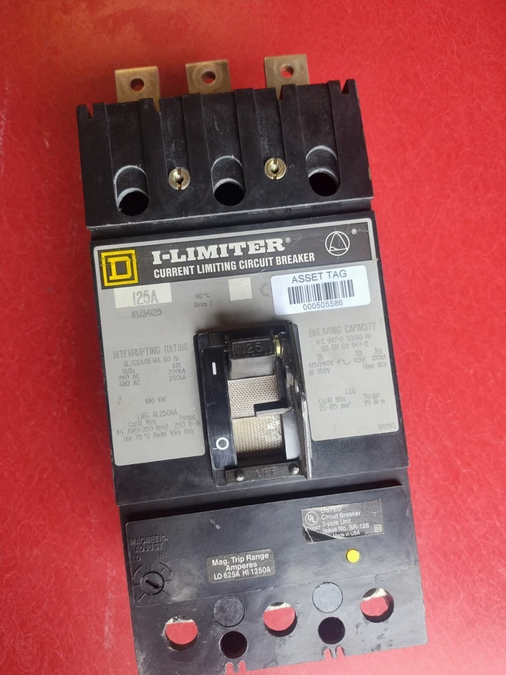 KIJ34125 3P 480V 125 A CURRENT LIMITING BREAKER  1 YEAR WARRANTY REFURBISHED SQD - Image 1 of 4
