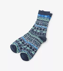 Hatley Crew Socks Mens Medium DRINK & BE MERRY Navy Blue Holiday Beer Martinis - Picture 1 of 1