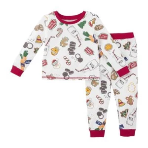 Juego de 2 pijamas con estampado de galletas y leche de Navidad Mud Pie para niños - Imagen 1 de 1