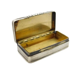 George IV Sterling Silver Lined Snuff Box Antique 1827 Birmingham - Picture 1 of 11
