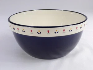 Vintage Sango Country Borders Kobaltblau Servierschale 8-1/2" 2 Quart Volkskunst C25 - Bild 1 von 7