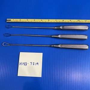 Jarit 500-303 Malleable Size 3 Sims Thomas & Recamier Uterine Curettes lot of 3 - Picture 1 of 9