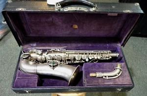 Vintage 1925 CONN Alto Saxophone Chu-Berry Silver Adjustable Mouthpipe and Case. - Picture 1 of 8