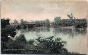 1910s OH Postcard Scioto River Bridge Circleville Ohio Unposted - Picture 1 of 2