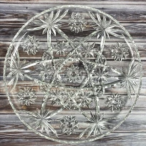 Vintage Anchor Hocking Early American Prescut EAPG - 13.5" Torte Serving Tray - Picture 1 of 3