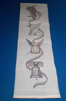 VTG Patriotic Printed Color Canvas Cross Stitch Needlepoint Pattern Eagle Drum - Image 1 of 4