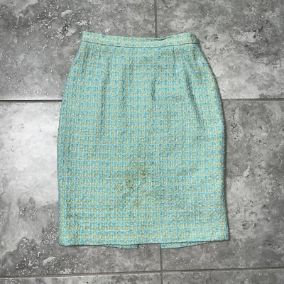 Falda lápiz recta mezcla lana tweed ESCADA Margaretha Ley abertura trasera de colección 36 Foto 1 de 4