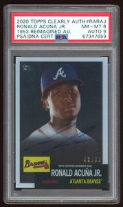 2020 Topps Clearly Authentic Ronald Acuna Reimagined auto autograph #/99 PSA 8