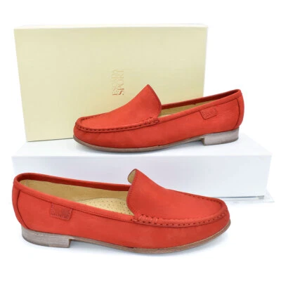 Escada Sport теплый красный подлинный замши мокасины стиль мокасины плоскостях туфли размер 9 B/39 - Изображение 1 из 4