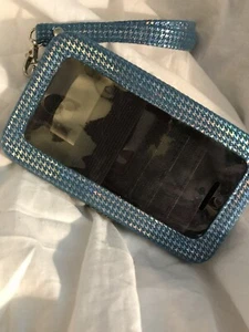 $1.00 SALE UNBRANDED BLUE WRISTLET CELL PHONE CASE WALLET 2.5” X 5” X 1” - Photo 1 sur 8