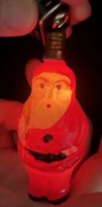 Vintage Christmas Milk Glass Figural Santa Claus Tree Light Bulb~ Tested - Picture 1 of 8