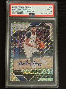 2016 Panini Prizm Mosaic Autograph Anthony Davis RC PSA MINT 9 (pop:3, higher:0) - Picture 1 of 2