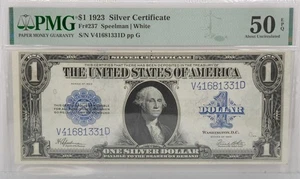 1923 $1 Silver Certificate Fr#237 PMG 50 EPQ About Uncirculated - Picture 1 of 2