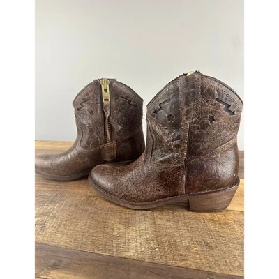 Botas occidentales con cremallera al tobillo de cuero marrón STEVEN by Steve Madden talla 7 Foto 1 de 4