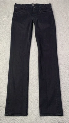 Pantalones de mezclilla negros Citizens of Humanity para mujer talla 28 Ava tiro bajo pierna recta Foto 1 de 4