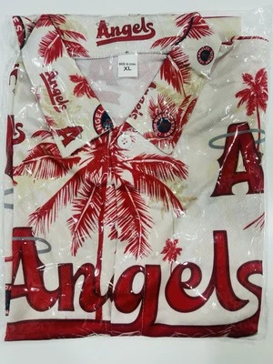 KLOANZ Angels Game Day Promo Hawaiian Print Shirt Mesh V-neck Size XL New In Package