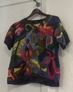 Peruvian Connection Heavy Knit Cotton Sweater Women L Large Made In Peru - Picture 1 of 3
