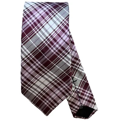 John Varvatos Men's Silk Necktie USA Made Designer Purple Silver Multi 59x3” - Image 1 of 4