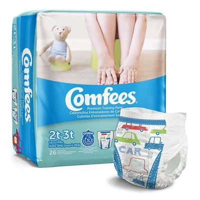 Pantalones de entrenamiento Comfees para niños pequeños talla 2T a 3T hasta 34 libras. CMF-B2 26 Ct Foto 1 de 3