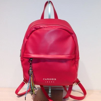 CAFE NOIR Damen Tasche Rucksack Backpack Logo Fuxia Zipper Leicht Neon - Neu ! - Bild 1 von 4