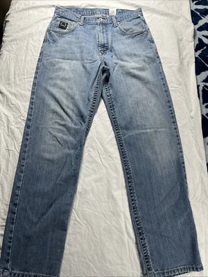 Cinch 牛仔裤 33x34 浅水洗黑色标签 2.0 宽鬆版型 Distress 牛仔靴型 — 第 1/4 张图片