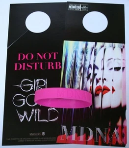 MADONNA MDNA PROMO 1 BRACELET/2 DO NOT DISTURB DOOR HANG RARE - Picture 1 of 2