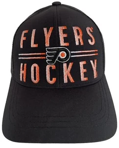 NHL Philadelphia Flyers Hockey Adidas Yupoong Hat Cap Black SnapBack Trucker - Picture 1 of 8