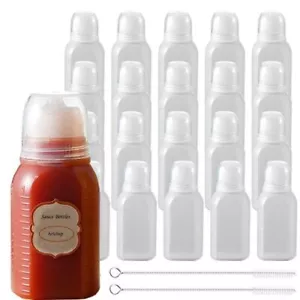 20Pcs Mini Ketchup Bottles2oz Squeeze Portable Salad Dressing Container to Go... - Picture 1 of 5