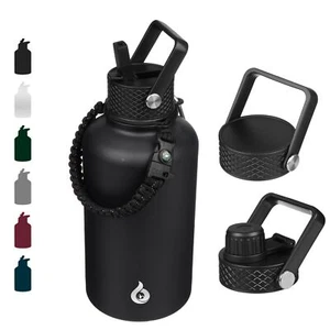 Half Gallon Insulated Water Bottles with Straw Lid,64oz Large ,Stainle... - Picture 1 of 7
