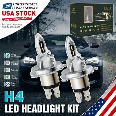 H4 LED Headlight For 2004-2011 Chevrolet Aveo  High Low Beam Bulb White CANbus - Image 1 of 4